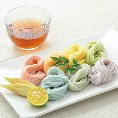 他サイト： 三輪そうめん小西 みわのにじ 素麺 カラフル 虹色 乾麺 詰め合わせ つめあわせ おいしい　お中元の商品画像