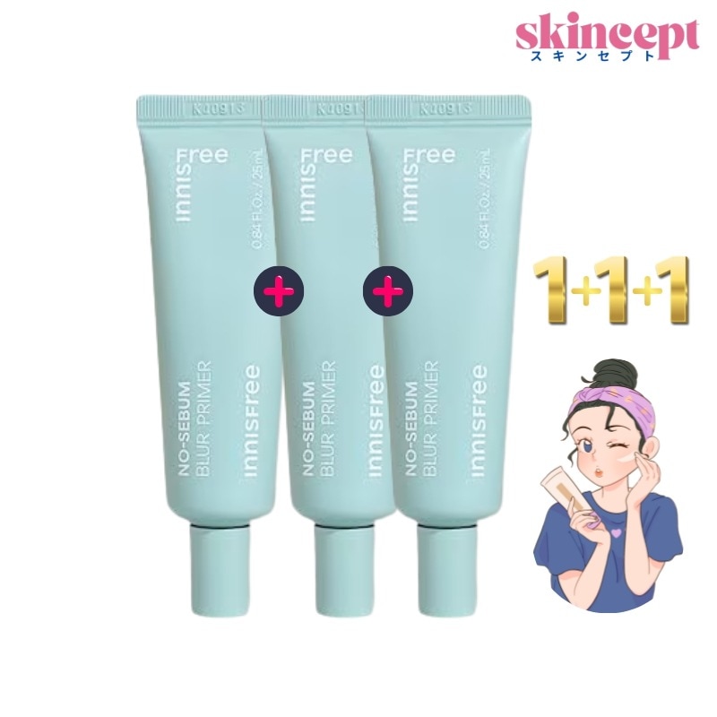 [1+1+1]ノーセバムブラープライマー 25mlx3個_ポアカバー プライマー_毛穴 や 小じわ をしっかりカバー _化粧下地