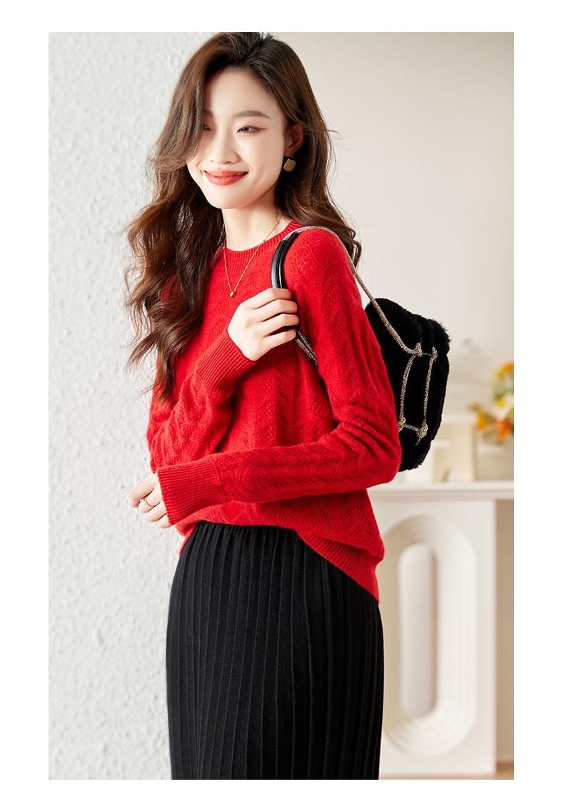 秋 長袖 洋風 デザイン セーター ゆったり シンプル ウール レディース シャツ キャメル レッド S M L XL XXL トップス 袖あり かわいい 大人可愛い きれいめ シンプル カジュアル