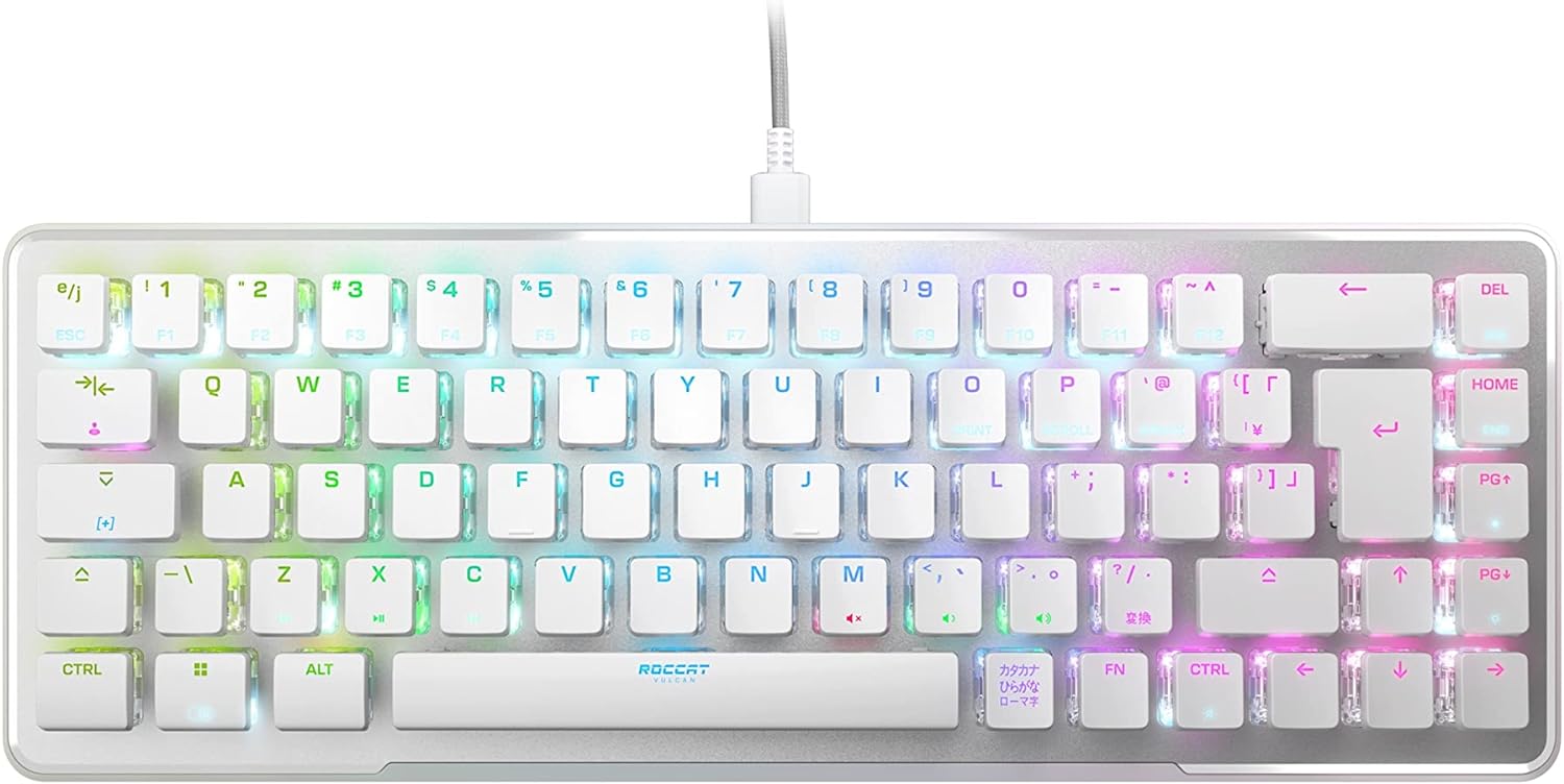 ROCCAT ゲーミングキーボード Vulcan II Mini JP ISO 日本語配列 有線 ホワイト/白 オプティカル リニア ミニ(65%) RGB Windows 7以降 【日本正規代理店品
