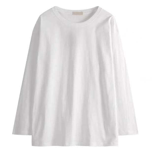 丸い首の長さ - スリーブの短いスリーブのT-シャツ女性用服の春と秋と冬の新しいボトムシャツが緩んでいる途中 - 長さ