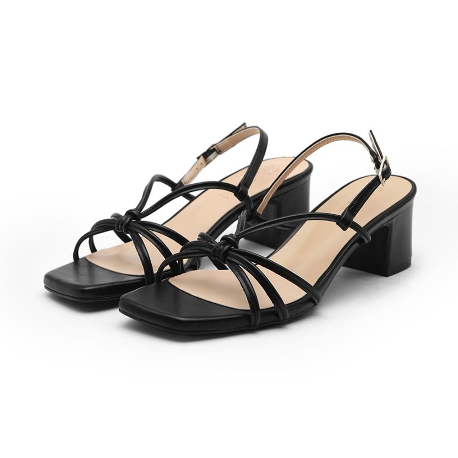 [sappun] セレンディピティスクエア ヒールサンダル 韓国ファッション 韓国シューズ アイドル