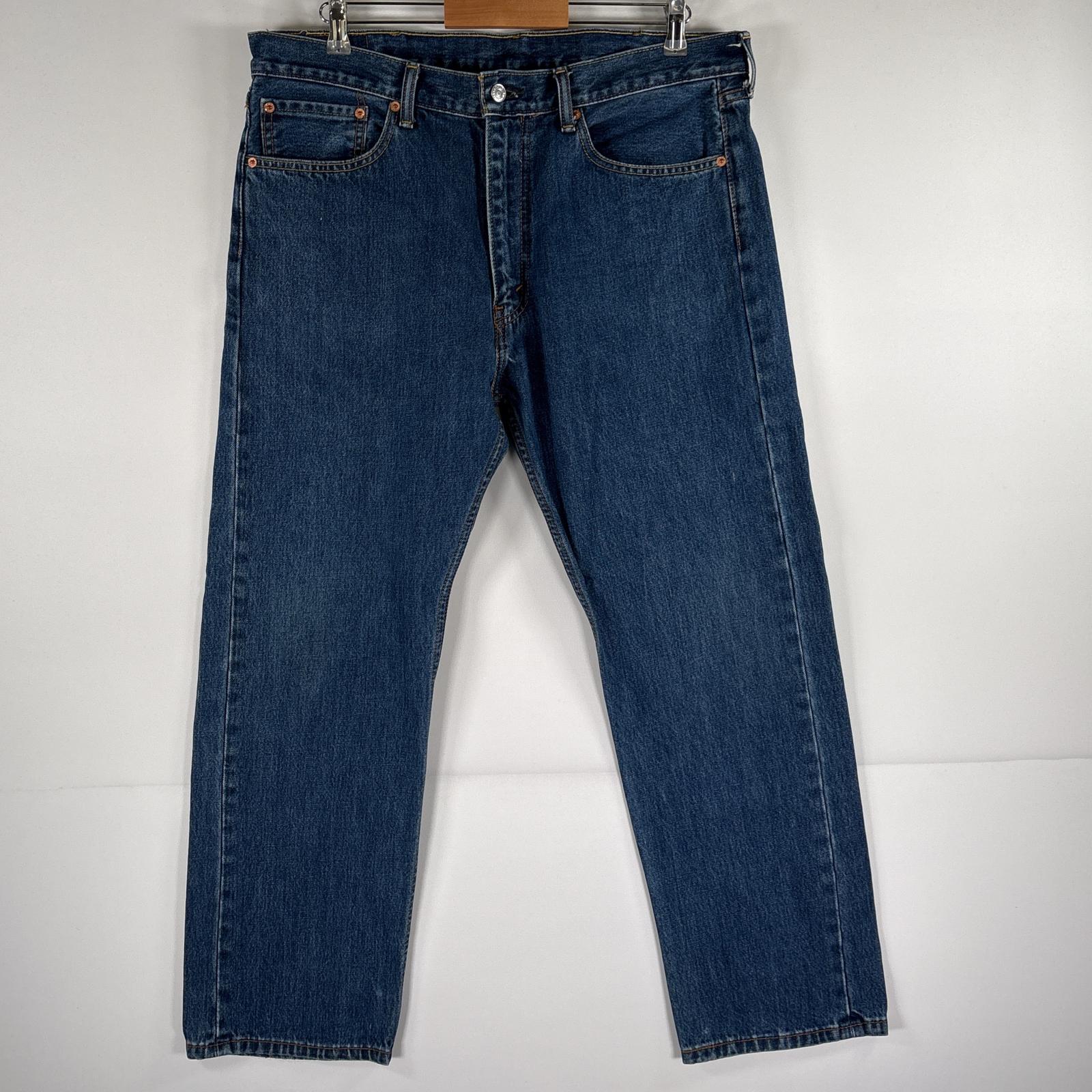 古着 デニムパンツ ストレート 505 ジーパン ジーンズ 大きいサイズ 5ポケット ジップフライ w38 L30 ブルー メンズ