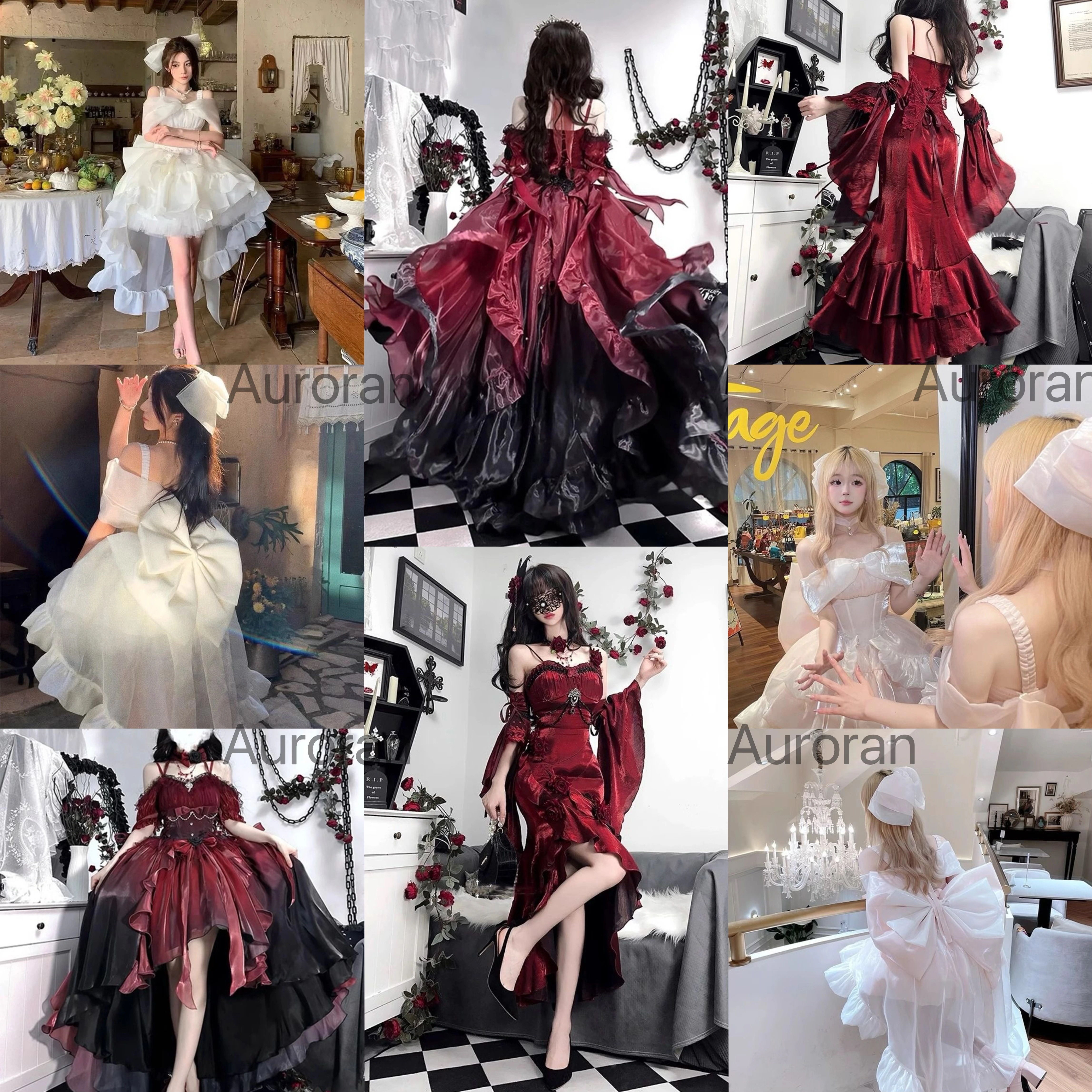 ハロウィン ロリータドレスパーティー 長袖プリンセスドレス 重工リボンテールフレンチロングスリーブドレス ロールプレイ ワンピース 甘いワンピース アカデミー祭