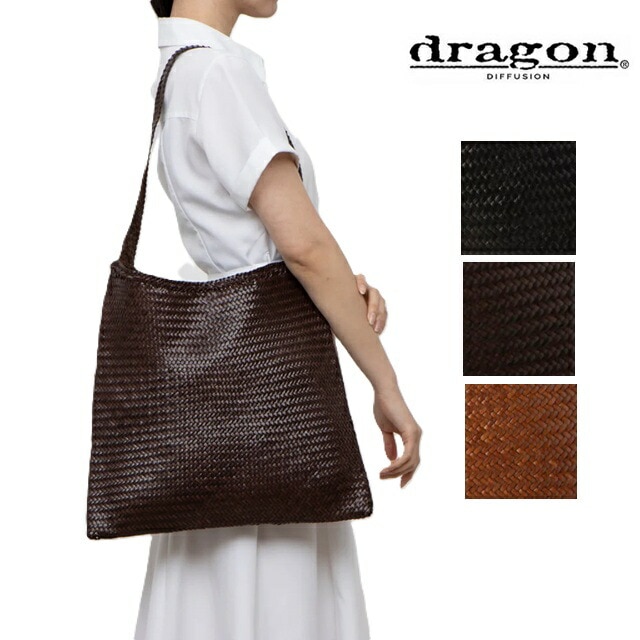 ドラゴンディフュージョン 8848 Dragon Diffusion カゴハンドバッグ トートバッグ レディース レザー メッシュバッグ 本革 母の日 トート 手編み イントレチャート 25