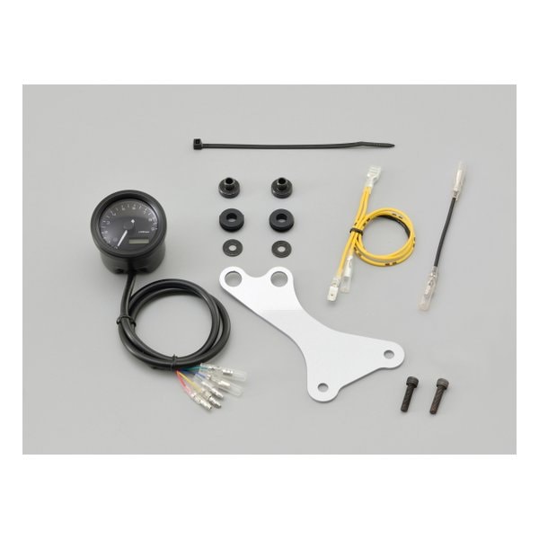 電気式 タコメーター GB350 21 ブラックボディ/3色LED ファイ48 9000rpm表示 D21912