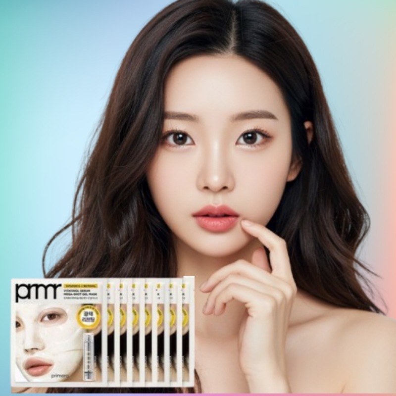 プリメーラ ビタチノール セラム メガショット ゲルマスク 6枚+2枚 ハリ感・透明感UP 集中ケアにぴったり!