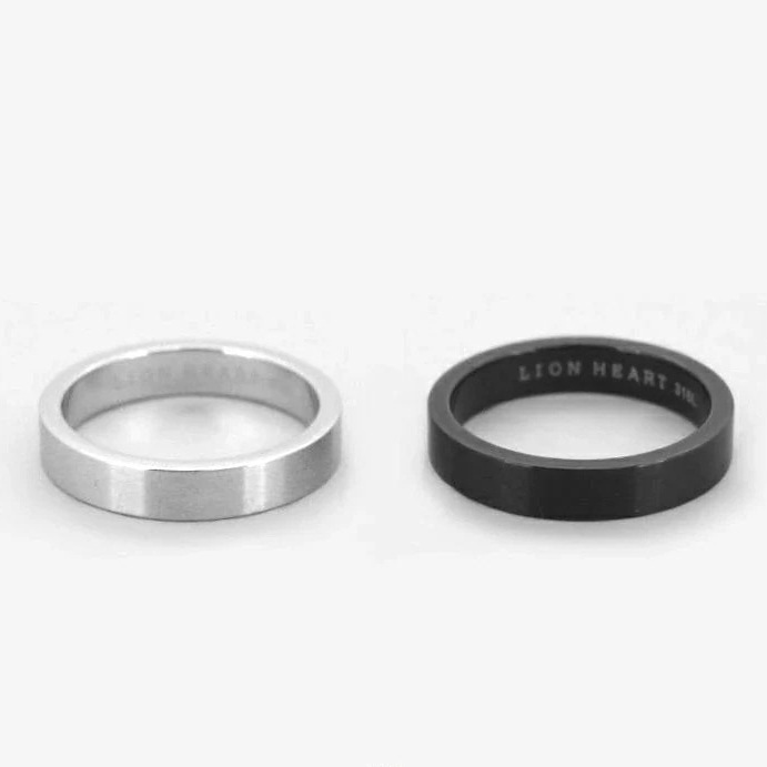 LH-1 デュオリング 艶美 (エンビ) サージカルステンレス (シルバー・ブラック) 03RN007 ステンレスリング 指輪 誕生日 プレゼント ギフト