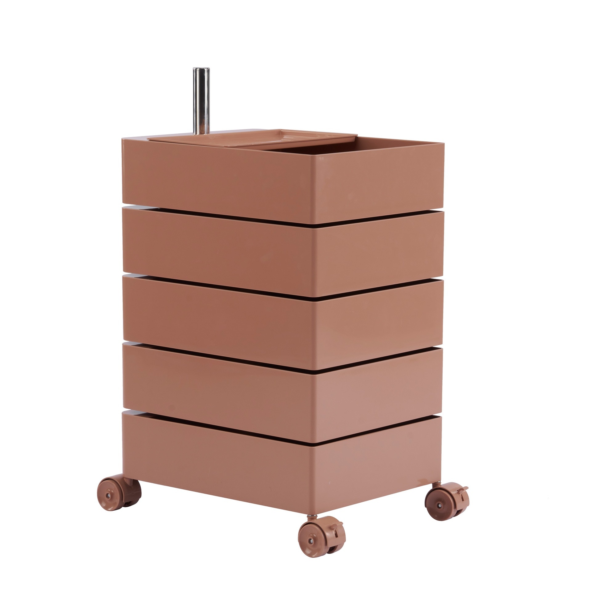 国内発送！【ピンク・ 5段】ワゴン キャスター付き ブレーキ付き おしゃれ トレイ キッチンワゴン 回転式 収納 ベビーワゴン キッチン収納 ラック サイドワゴン キッチン ドレッサー キッチンス