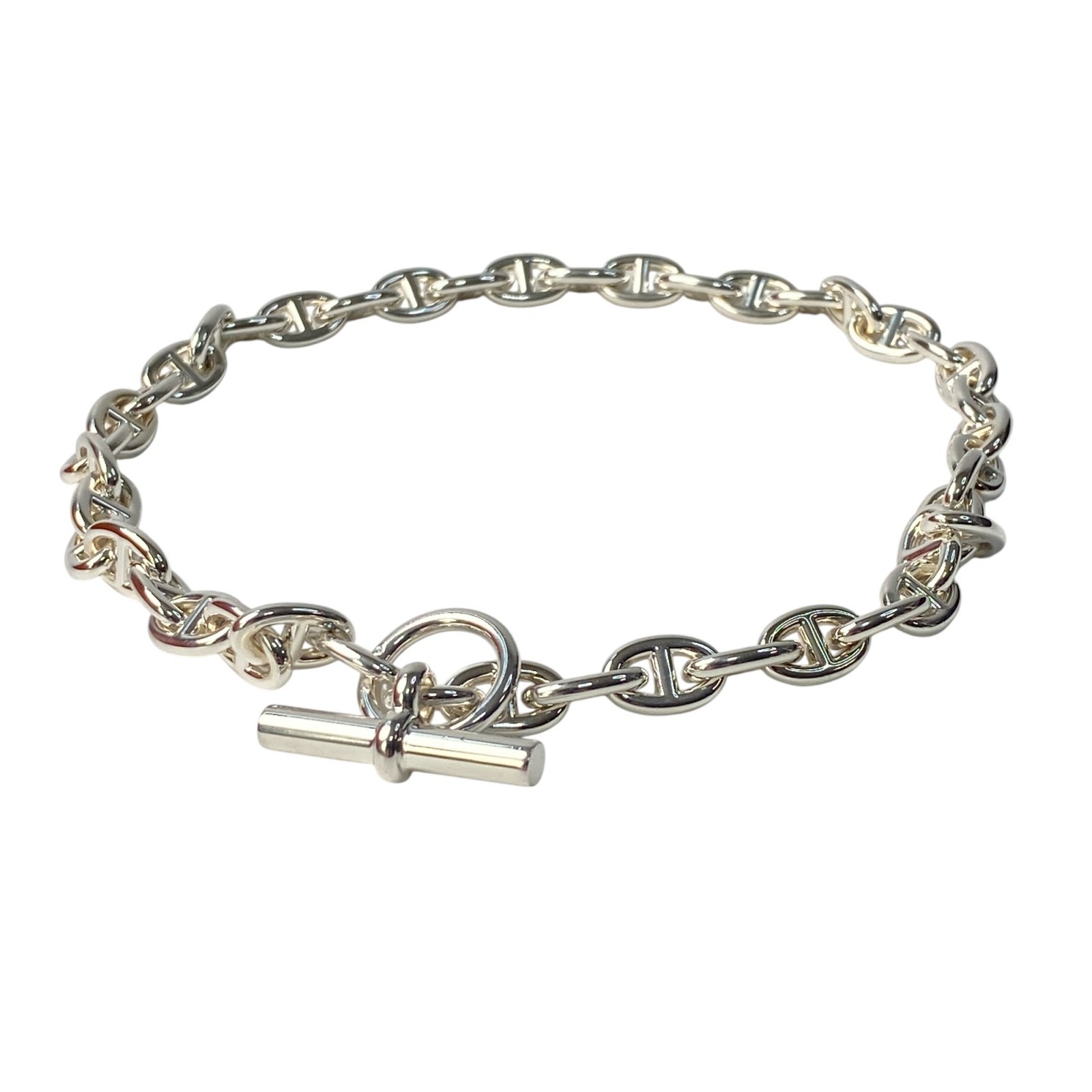 未使用 エルメス HERMES レディース シェーヌダンクル PM 43コマ ネックレス 925 シルバー