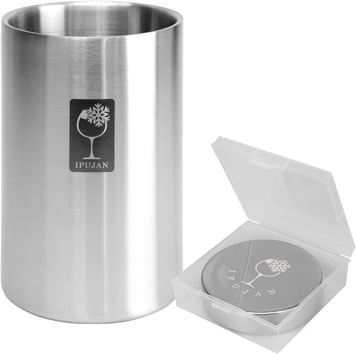 正規品 WINE CHILLER BUCKET ステンレス製 ワインクーラー アイスストーン 5時間保冷 卓上 二重構造 750ml 氷不要