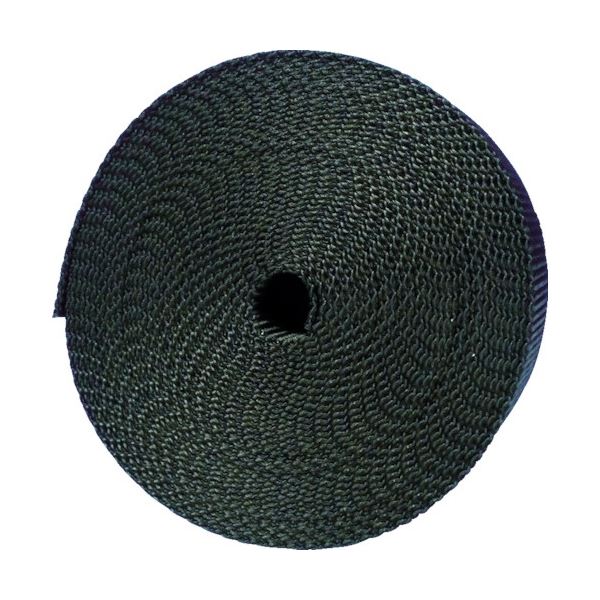 （まとめ）ナイロン平ベル 1.2tx25mmx5m 黒 TNB255-BK 1巻 [x5セット]