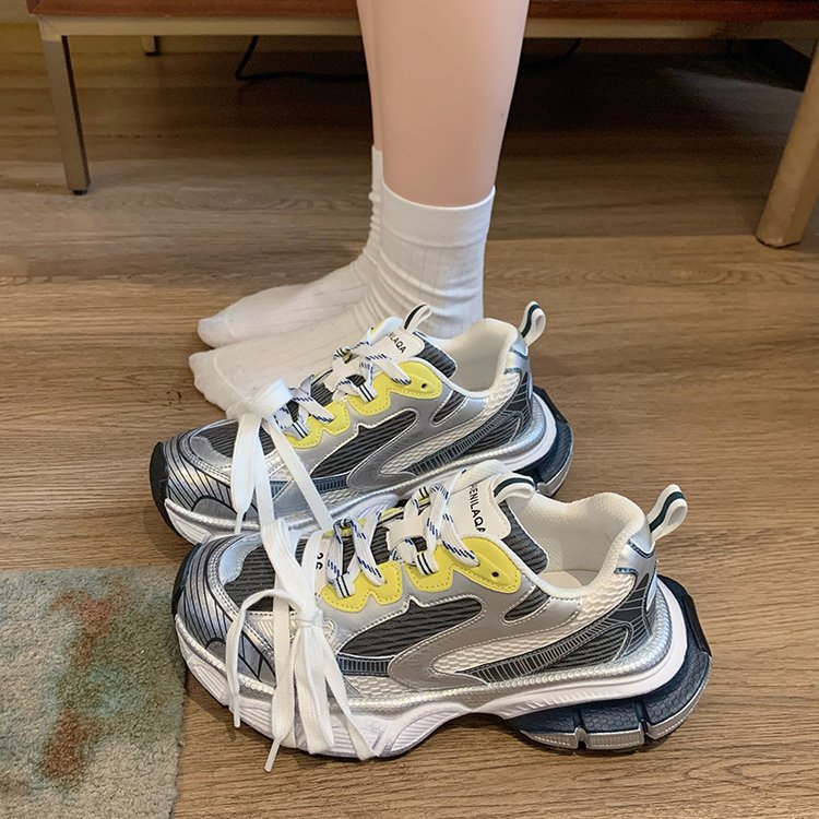 【急速出荷!】女性用ダッドシューズ2024秋新作厚底カジュアルスポーツシューズイントレンディな万能ランニングシューズ