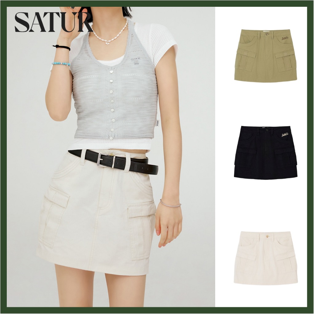 (W) Ripstop Cargo Mini Skirt