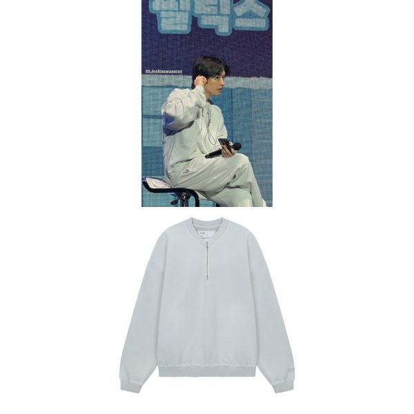 MTTIRE/Stray leeknow wear/VTG ウォッシュ加工ハーフジップスウェットシャツ
