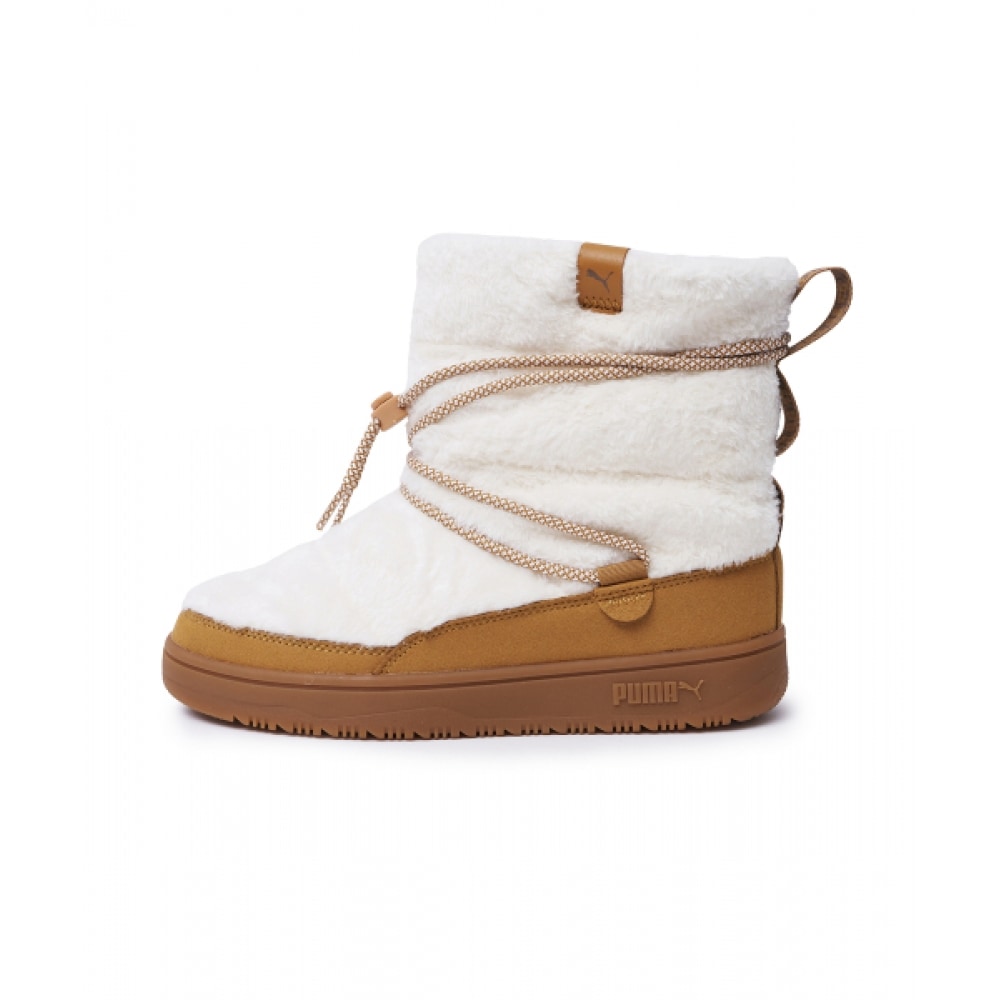 PUMA スノーボートスエードウィメンズ-アイボリー:キャラメル/ 402175-02