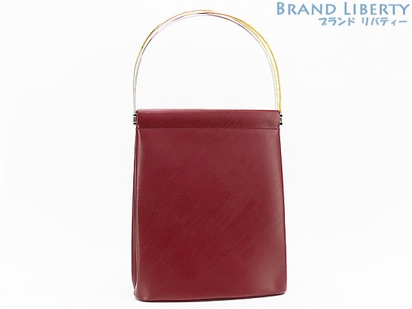 新品同様カルティエトリニティレザーミニハンドバッグパーティーバッグアコーディオンバッグボルドー