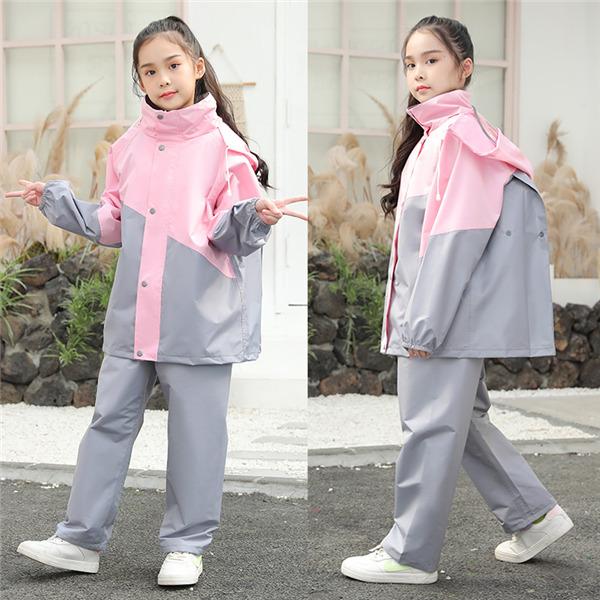 ○日本正規品○ レインコート キッズ 子供 レインウェア 上下セット 2点セット 雨具 カッパ 収納袋付き バイザー 梅雨対策 小学生 中学生  ランドセル対応 通学