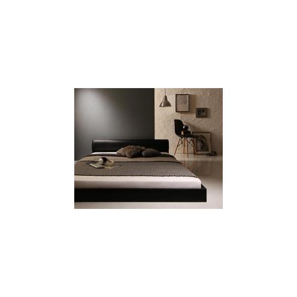 高級感のある　モダンデザインレザーフロアベッド GIRA SENCE ギラセンス スタンダードボンネルコイルマットレス付き セミダブル