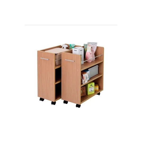 クローゼット 収納ラック 2個セット キャスター付き SGT-0136-NA ナチュラル