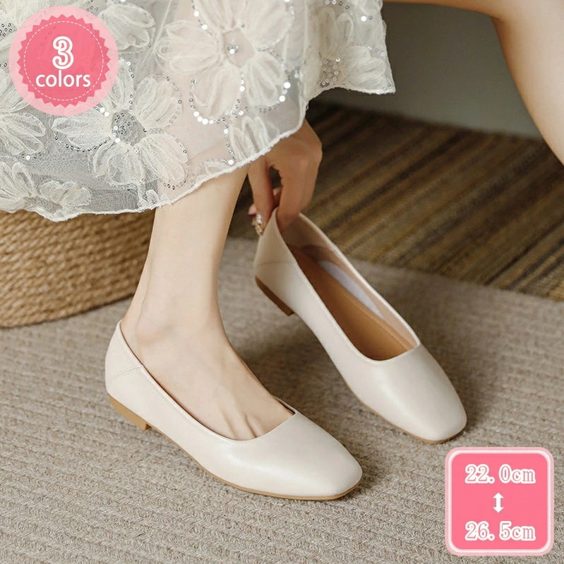 1000円OFFクーポン パンプス フラット フラットシューズ レディース フラットヒール ローヒールパンプス スクエアトゥ スクエアトゥパンプス ぺたんこ ローヒール 美脚 履きやすい 甲浅 入園式