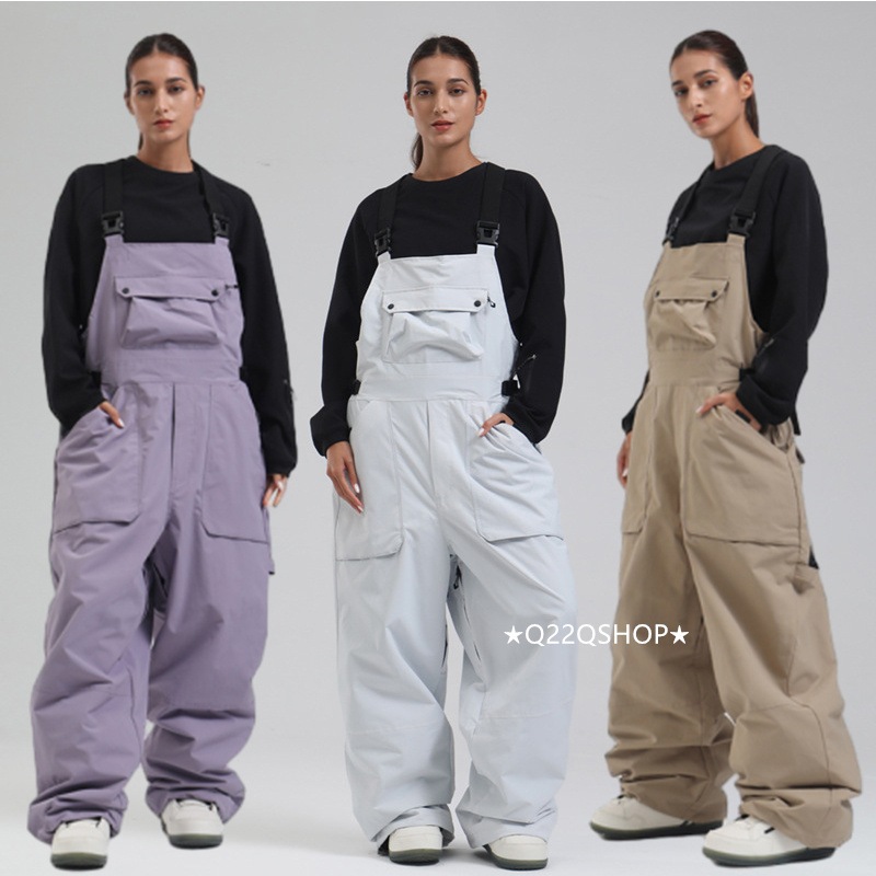 スノボウェア 6色 2025 2026 耐水圧20000mm スノボパンツ オーバーオール ズボン カーゴパンツ 紫黒白カーキ韓国風 メンズ レディース スノーボードウェア スノーウェア スキーウェア 12,266円