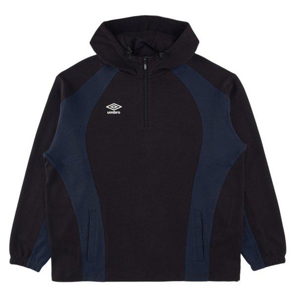 アクティブボールドラインフードハーフジップUP321SHD91-BLK0