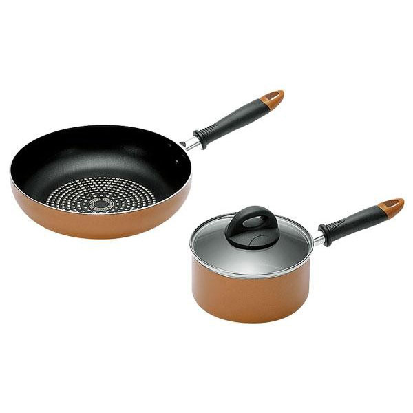 来栖けい ダイヤモンドコーティング フライパン26cm＆片手鍋16cm KKCH-600S