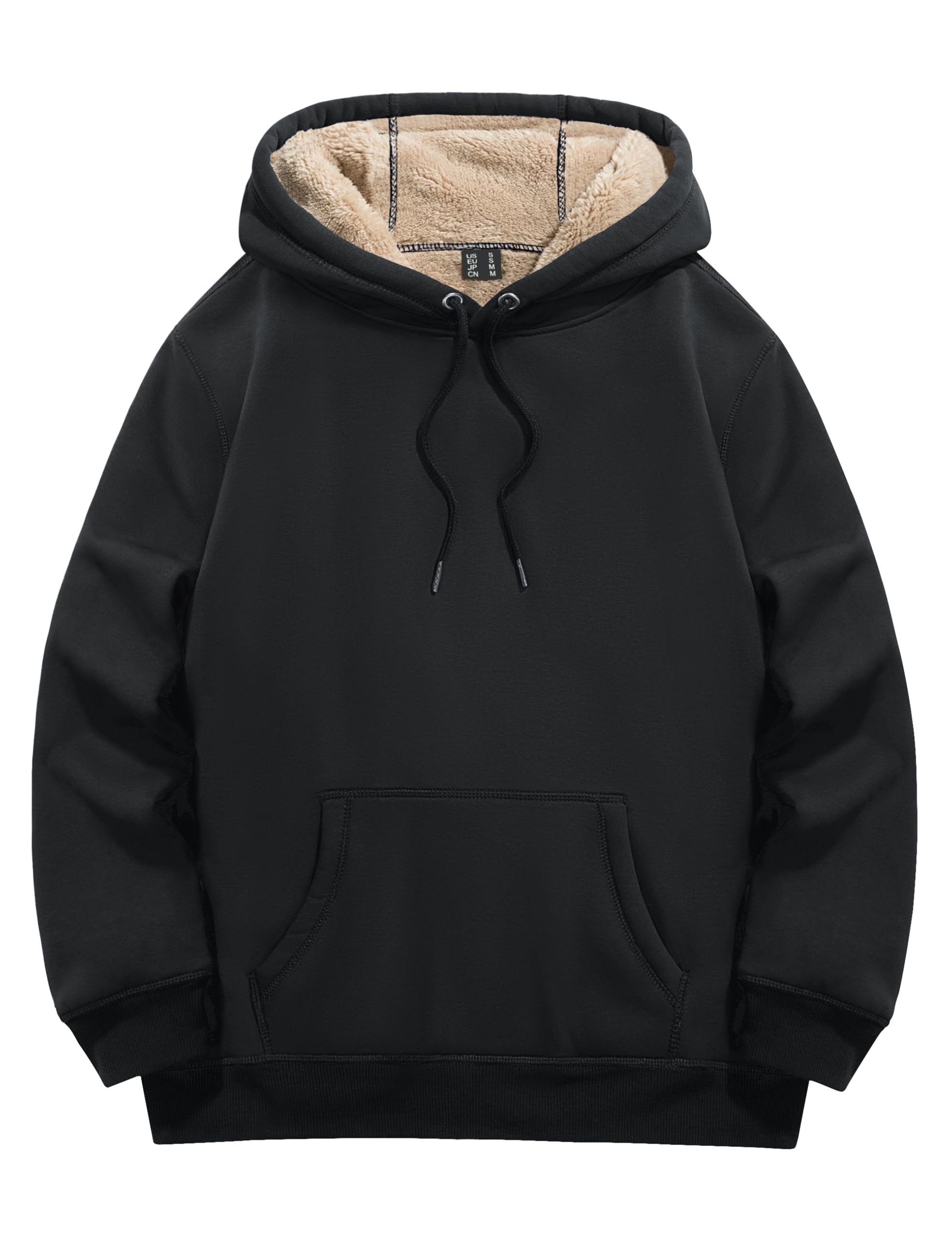 [KEFITEVD] スウェット メンズ パーカー 黒 防寒 トレーニングウェア 裏フリース 厚手 作業服 冬 スポーツ プルオーバーパーカー おしゃれ ジャージ 上 無地 ブラック 3XL 4,731円