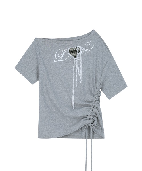 【ILLIGO】 LOVE ONE-SHOULDER OVERFIT T-SHIRT MELANGE 正規品