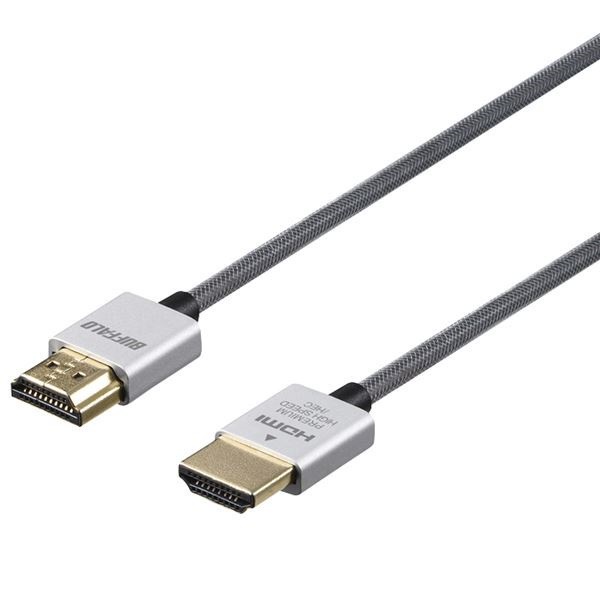 バッファロー（サプライ） HDMIケーブル プレミアム認証 スリム 1.5m シルバー
