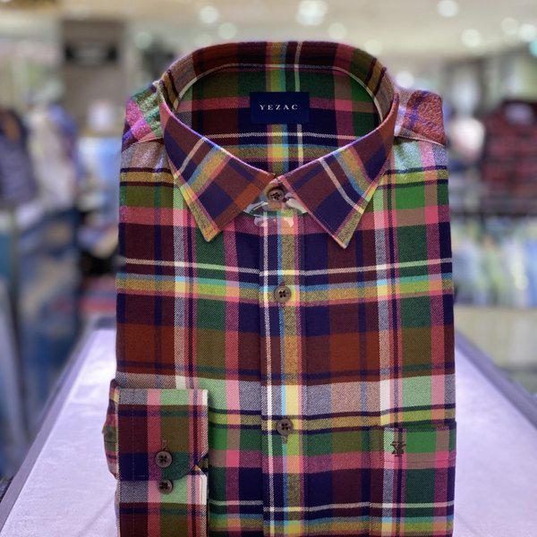 メンズ起毛チェックノーマルフィットリンクルフリー_s