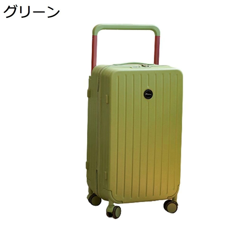 スーツケース キャリーケース 60L キャリーバッグ TSAロック搭載 ファスナー式 超軽量 大型 耐衝撃 静音 ダブルキャスター 360度回転 旅行 ビジネス 出張 グリーン Lサイズ（6-8泊）