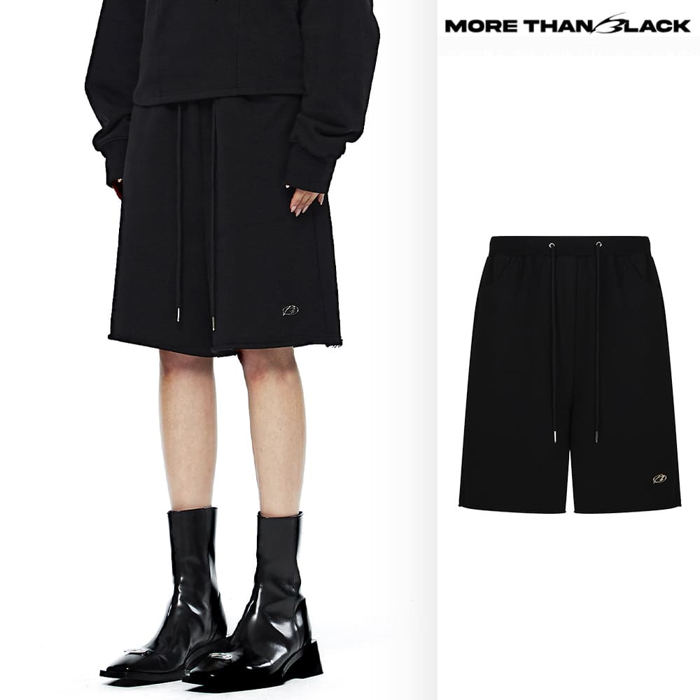 [MORE THAN BLACK] LOGO SWEAT SHORTS