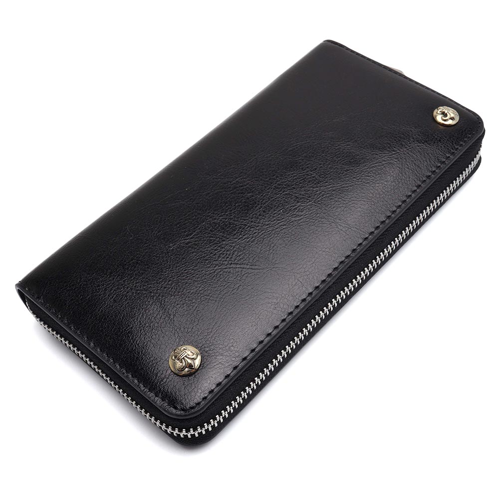 牛本革の長財布 「百合の紋章」コンチョ付き [l037]