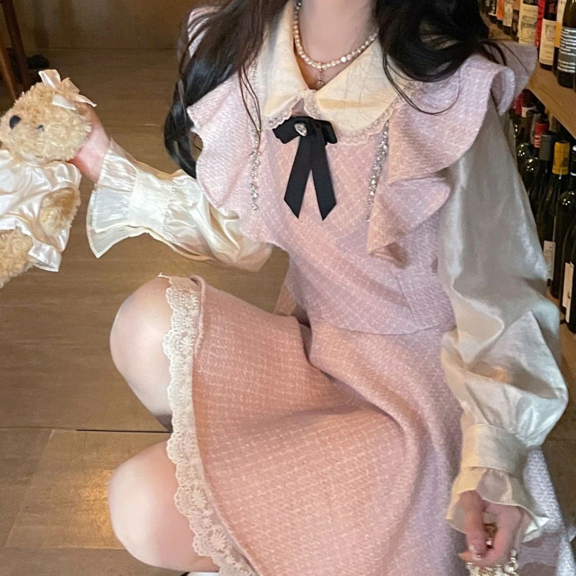 2枚1OO円OFF！緊急SALE!!!今買いたいが特惠！フレンチ優しさ ワンピース ジャケットショート丈アウター 春秋プリンセス甘ワンピ フレンチ優しさ仙女ワンピース ワンピース パーティードレス 年