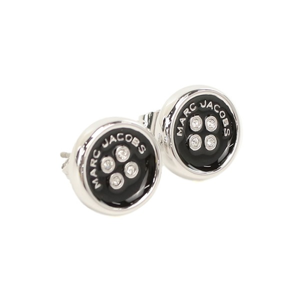 ピアス 2R4JER001J35 SILVER-BLACK BUTTON STUD EARRINGS レディース