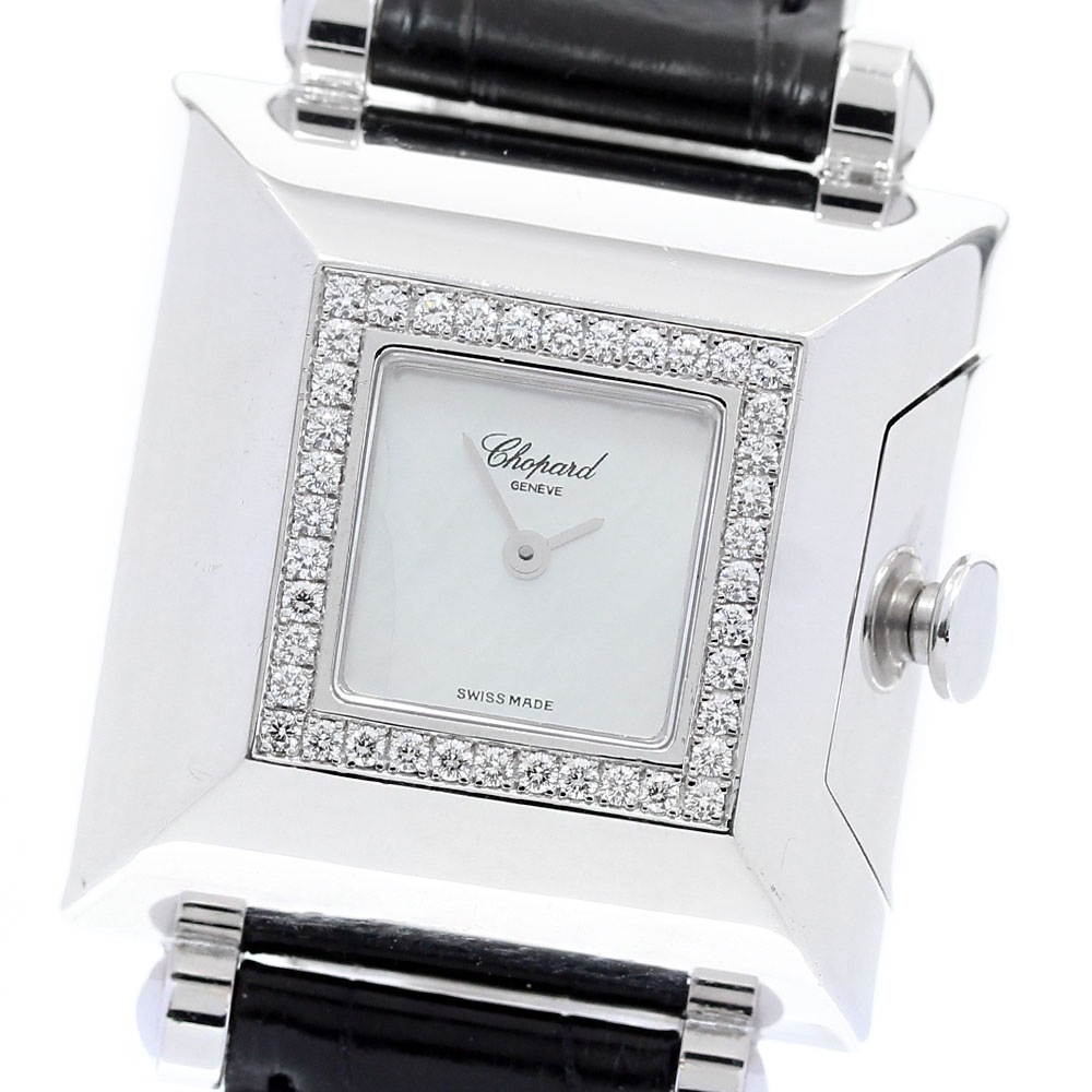 ショパール Chopard K18WG ダイヤベゼル クォーツ レディース _837783【中古】