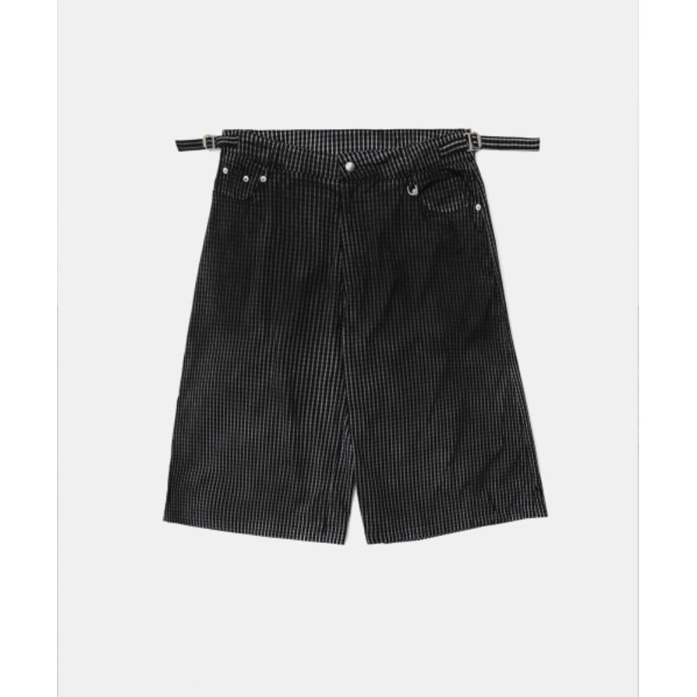 BADBLOOD Cosmo Graphic Bermuda Pants Black Check w-srt25