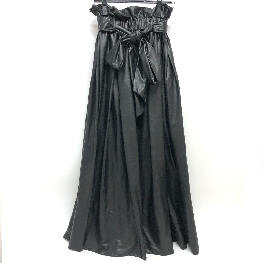 D/him. ダブルスタンダードクロージングヒム スカート ボトムス ロング・マキシ丈 合皮 ブラック