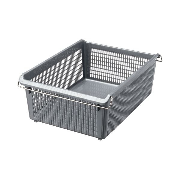 （まとめ）伊藤忠リーテイルリンクスタックトレーメタルハンドル付 深型小 グレー STA4D 1個[x5セット] 5,786円