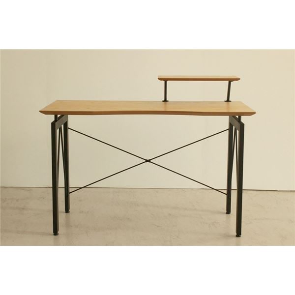 パソコンデスク ガトーII ナチュラル 幅120cm スチール製脚付き アジャスター調整機能付き OCTA オクタ 組立品