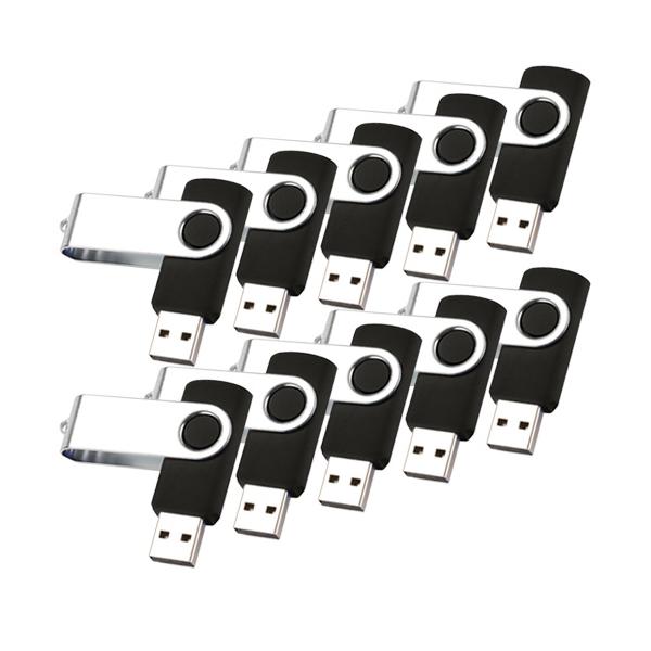 USBメモリ 32GB USB2.0 キャップレス フラッシュメモリ 10個セット ((S