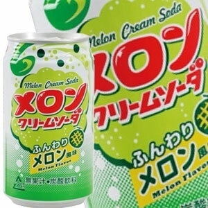 富永食品 メロンクリームソーダ 350ml缶72本［24本3箱］［賞味期限：3ヶ月以上］［送料無料］