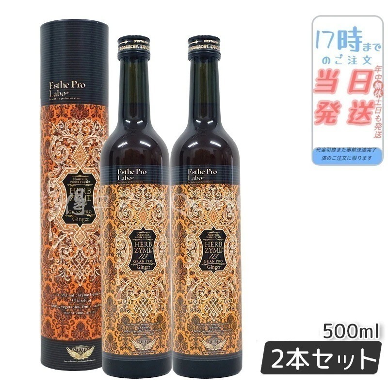 【2本セット】 ハーブザイム 113 グランプロ ジンジャー 500ml ファスティング 酵素ドリンク 断食 酵素 美容 ダイエット ビューティー 健康 11,140円