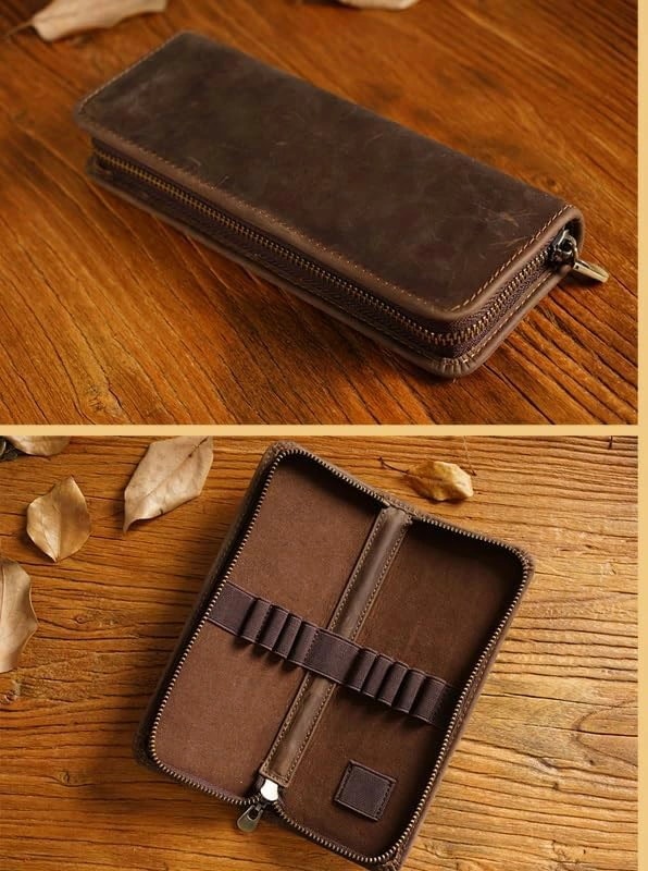 営业促进 ペンケース 大容量 筆箱 万年筆 収納 10本対応 筆袋 固定位置 万年筆入れ 貴重な万年筆収納 革 小物入れ 高校生 ひっかき防止 メモリカードホルダー 男女兼用