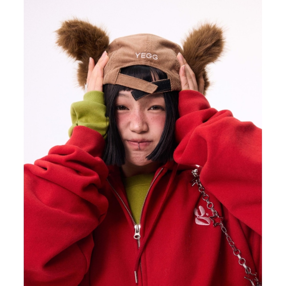 YEGG ツイストファーキャップブラウン