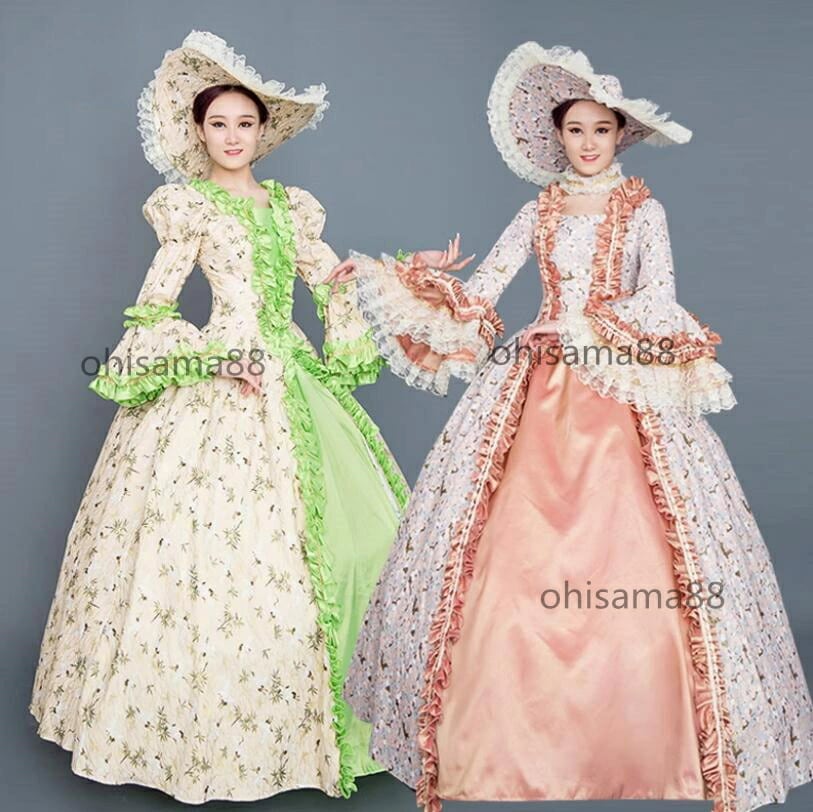 新品大人気宮廷ドレス 貴族ドレス 可愛い フレア袖 貴婦人ドレス 演劇 中世貴族風 華やか お姫様ワンピース オペラ声楽 プリンセスドレス 文化祭 学園祭 ロングドレス 舞踏会 撮影 演奏会 クリスマ