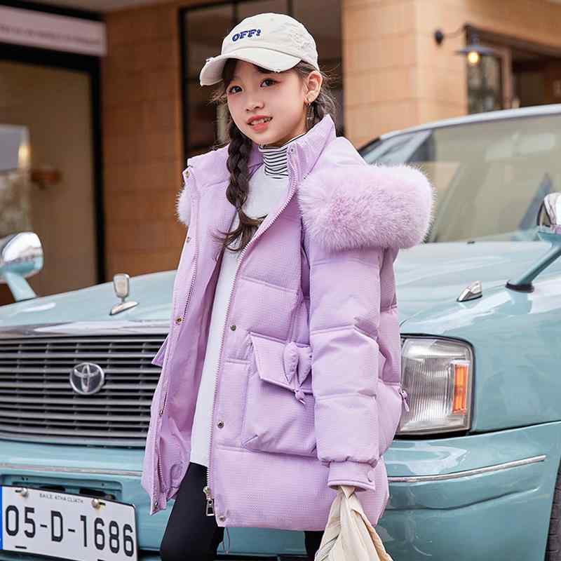 子供服 ガールズ 中綿入り ダウンジャケット 中～ロング丈 厚手 女の子 アウター かわいい おしゃれ 120cm 130cm 140cm 150cm 160cm