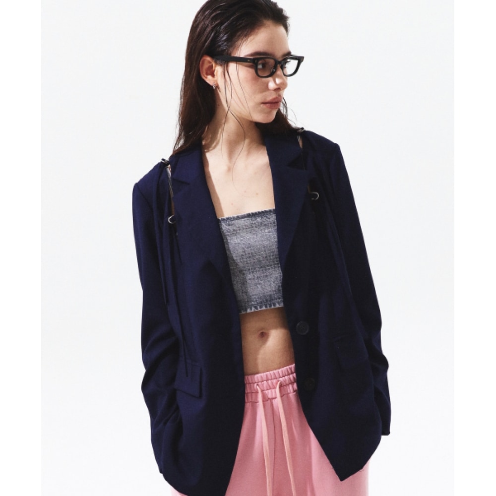 PRENDA ストリングブレザーダークネイビー